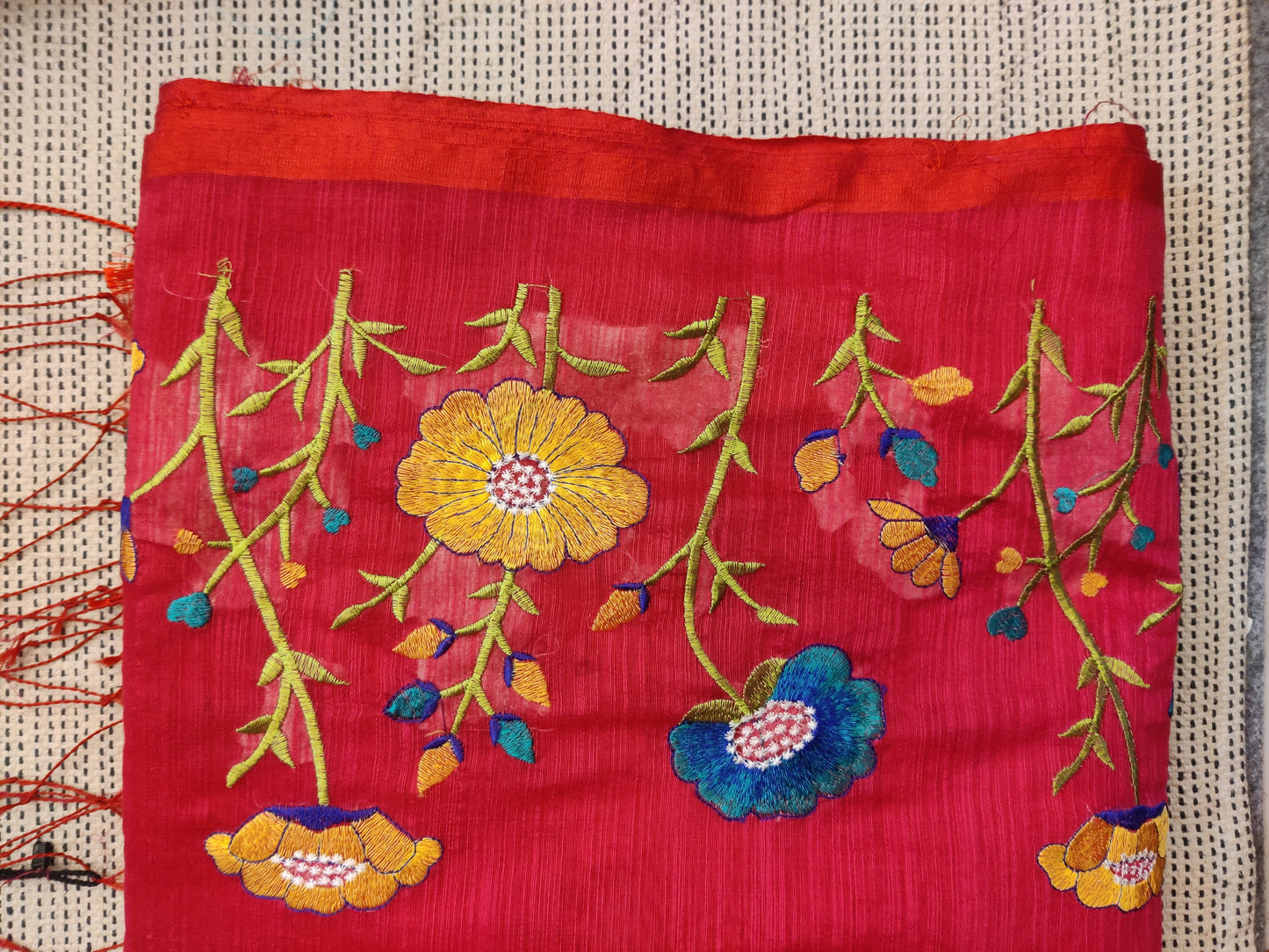 Slub cotton saree
