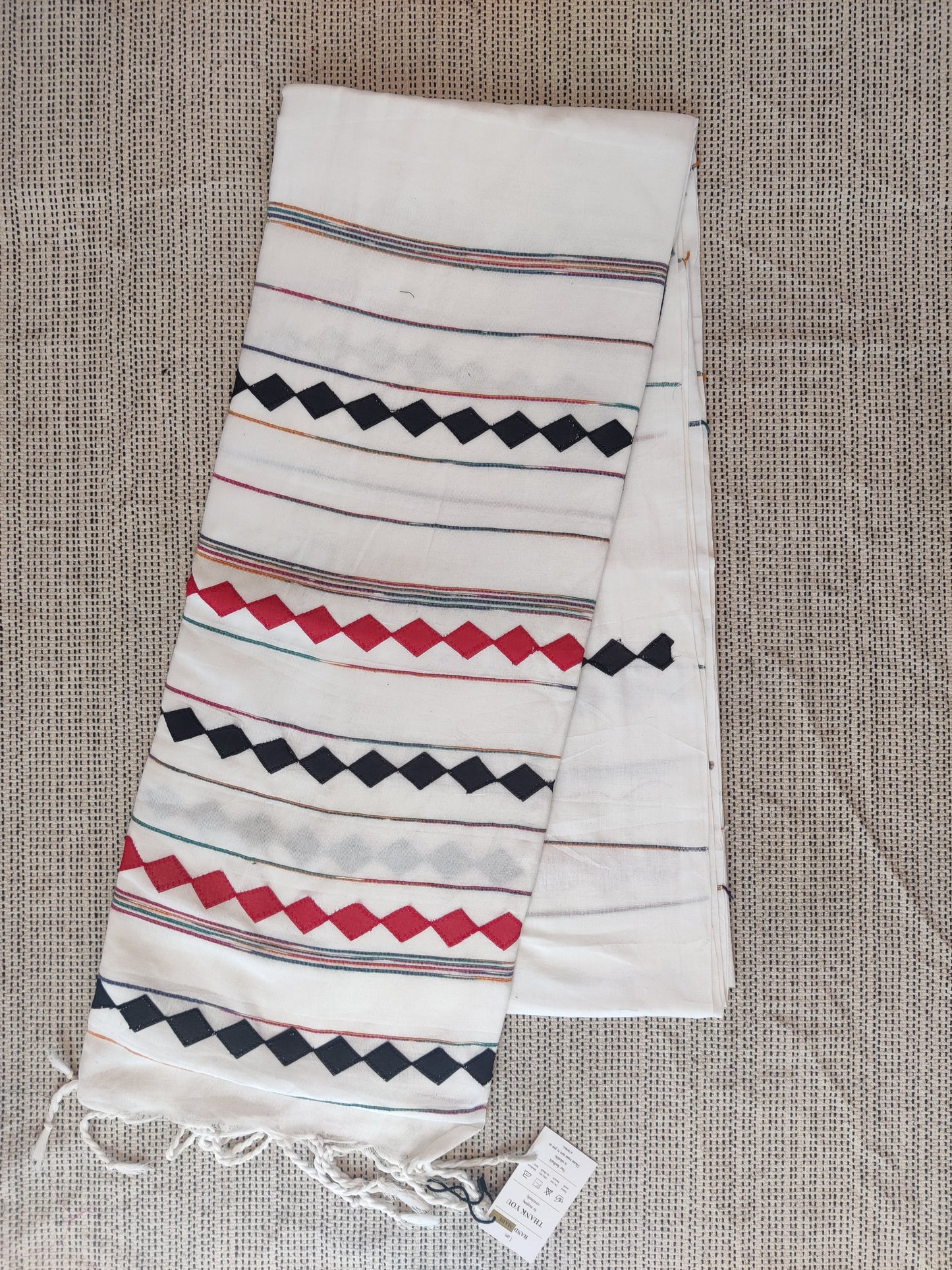 Applique Khadi Cotton Saree