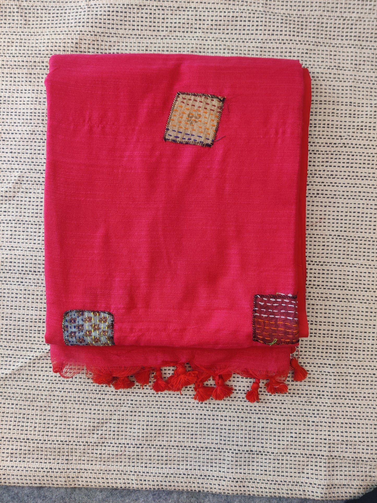 Applique Khadi Cotton Saree