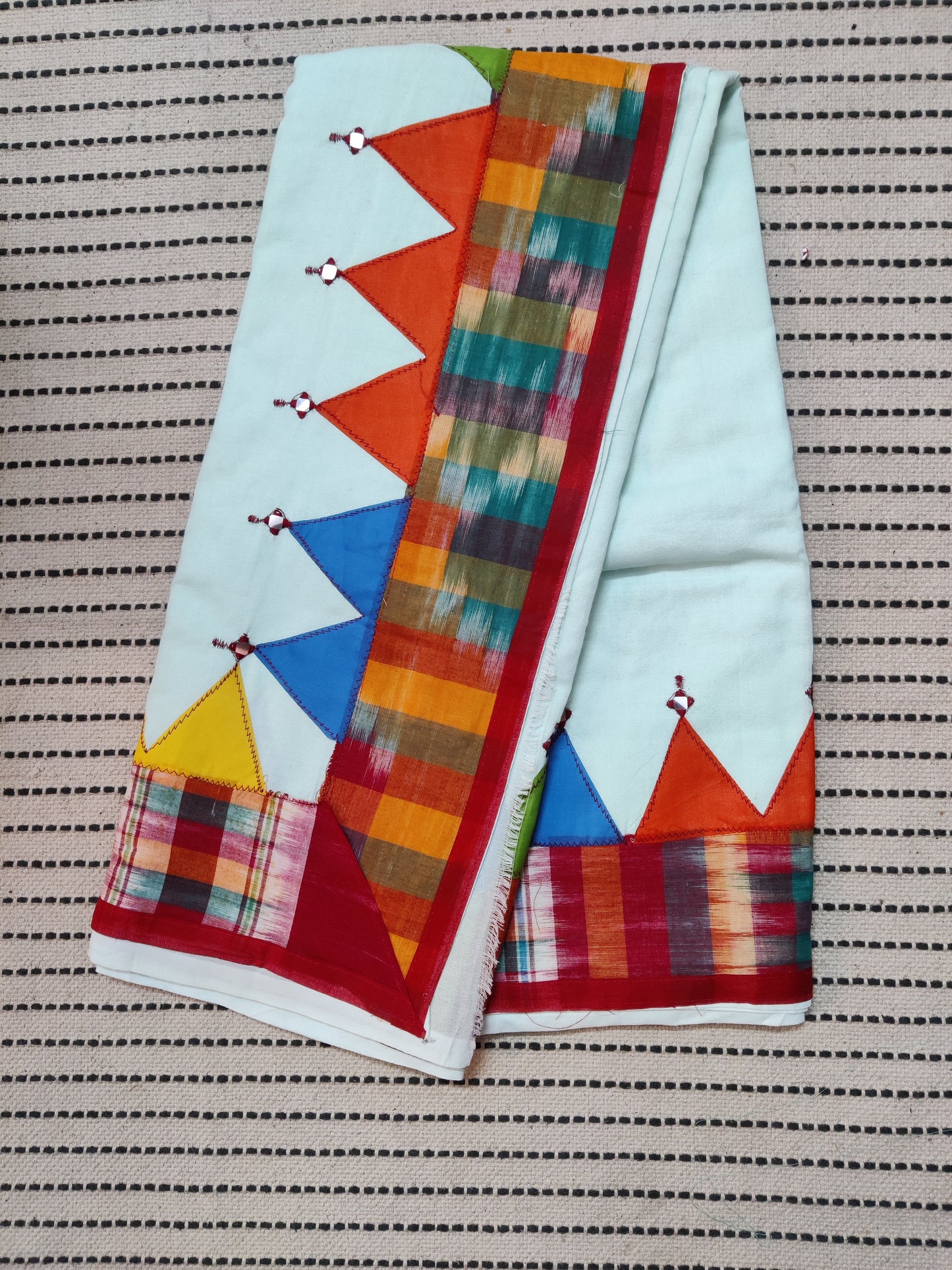 Applique Khadi Saree