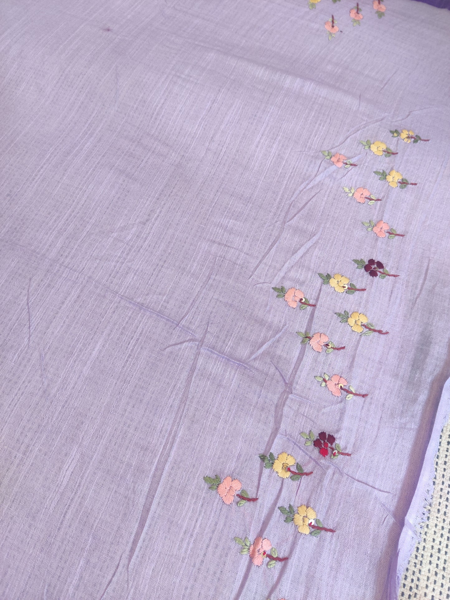 Mul cotton handwork saree