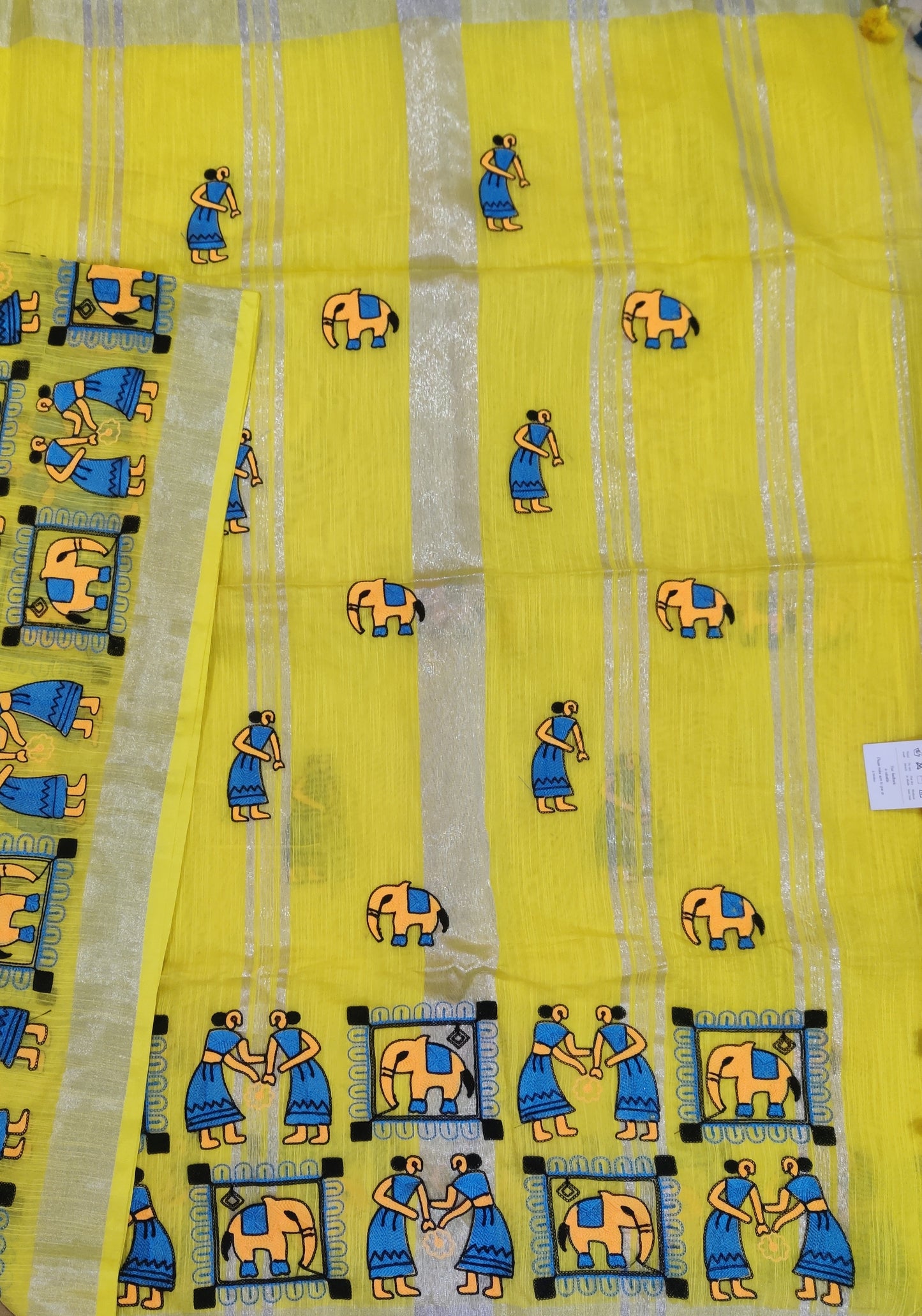 Khadi cotton embroidery saree