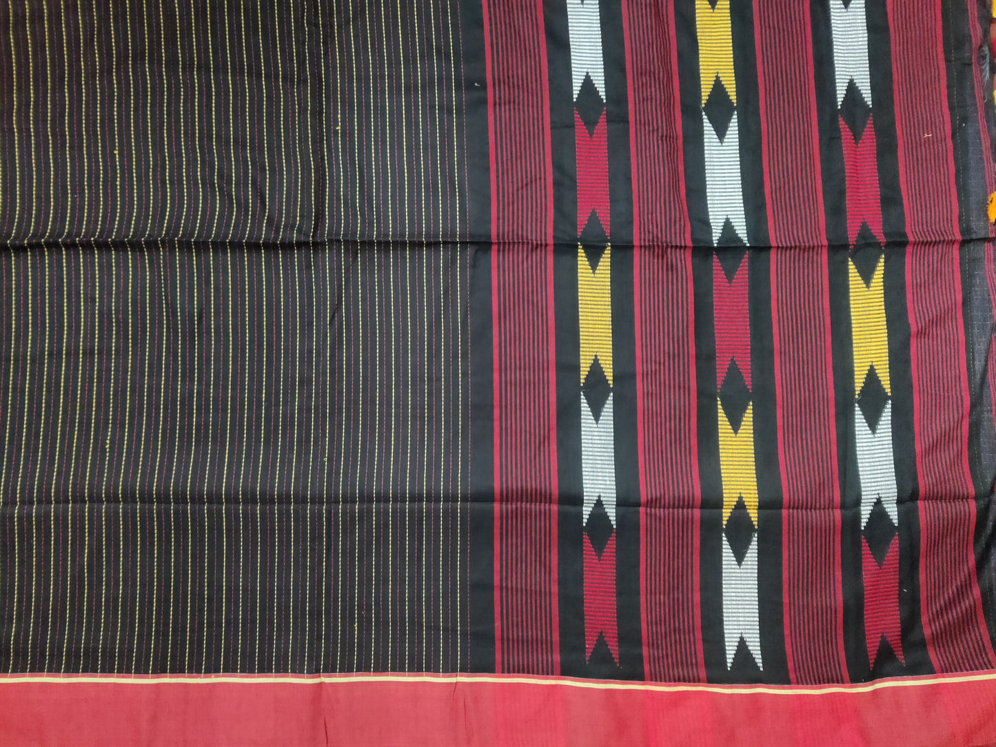 Striped mul cotton saree
