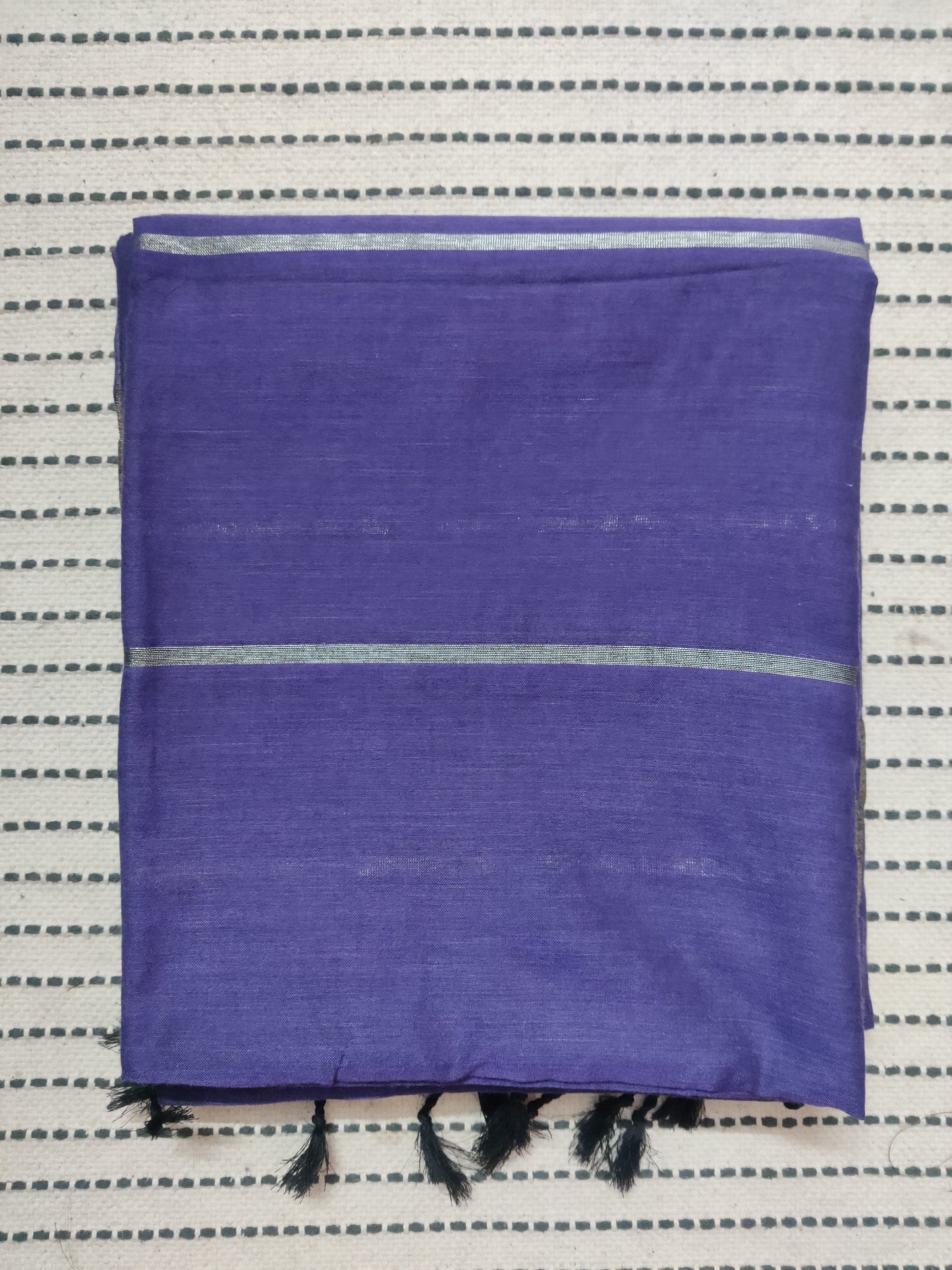 Striped khadi cotton saree