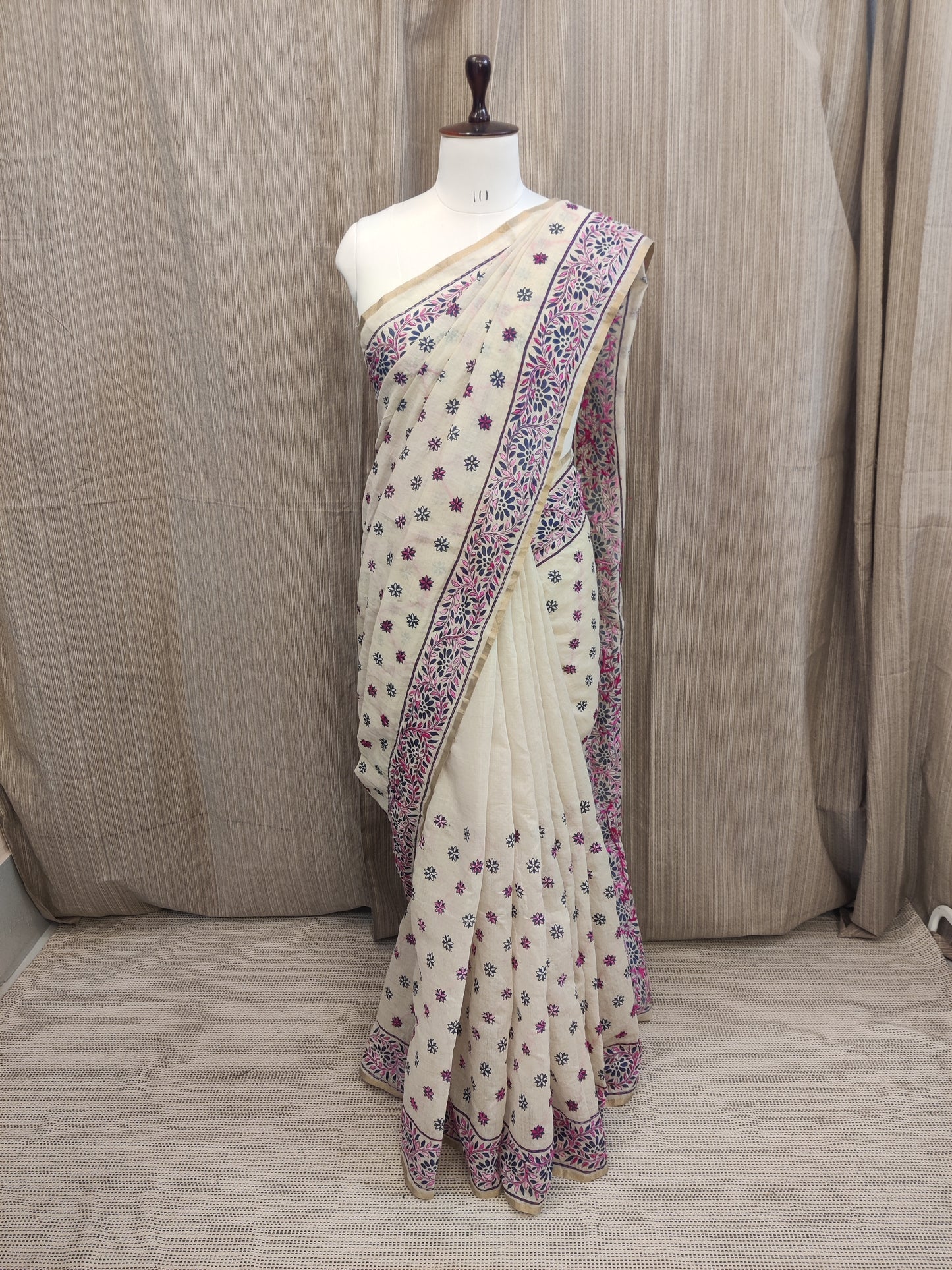 Phulkari handwork saree
