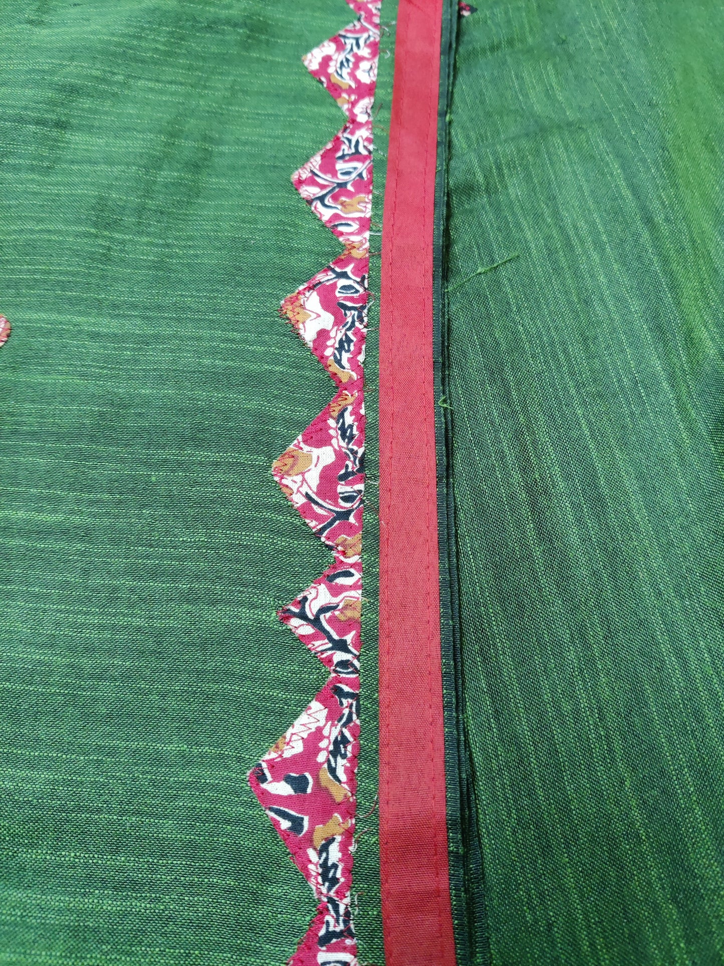 Khadi cotton saree applique work