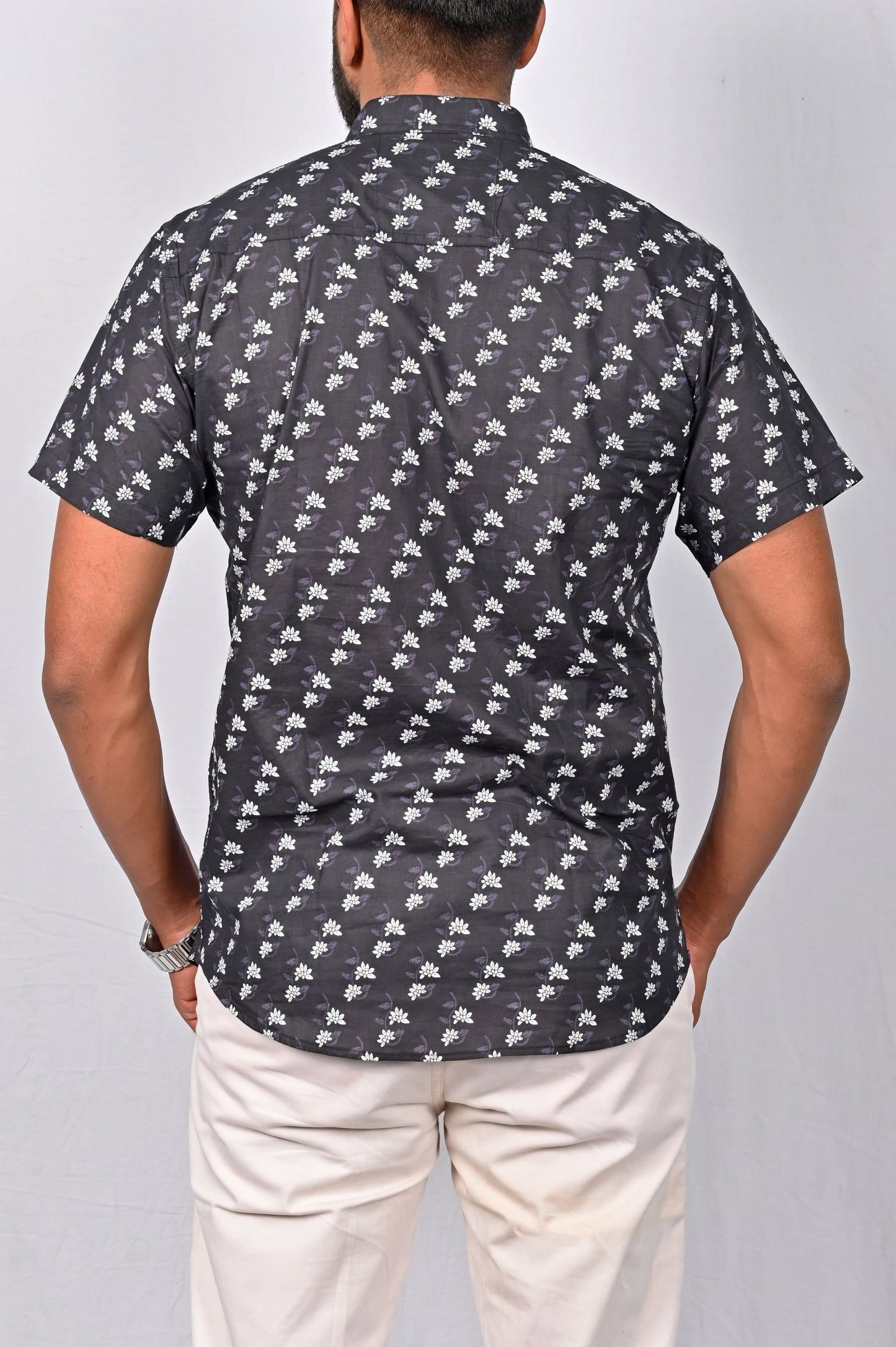 Black Block printed Kurta