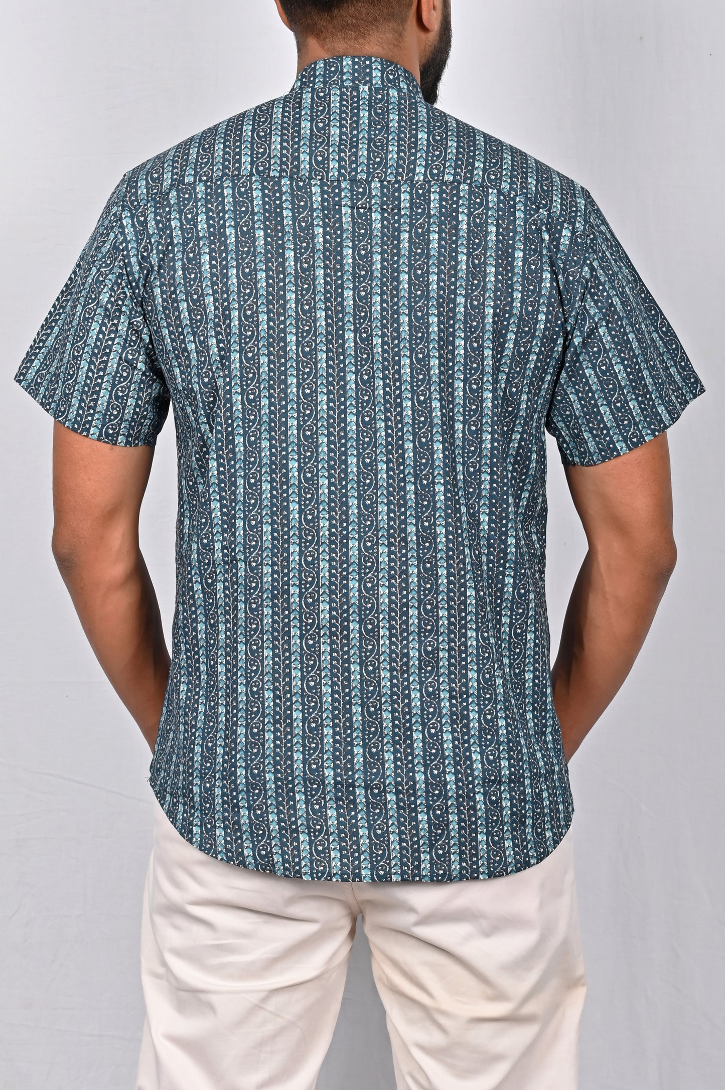 Indigo blue block printed kurta