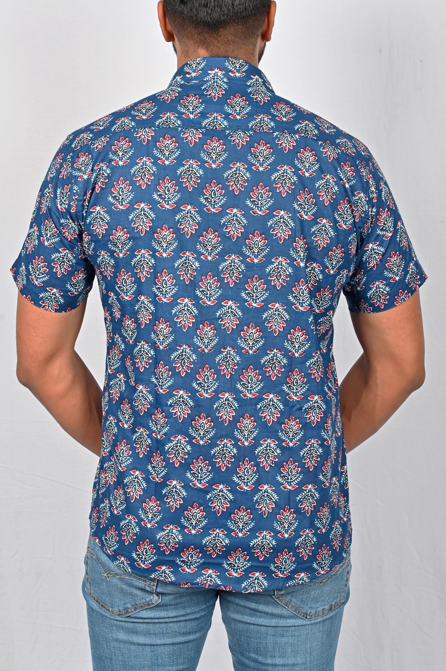Shirt - Blue Block Printed