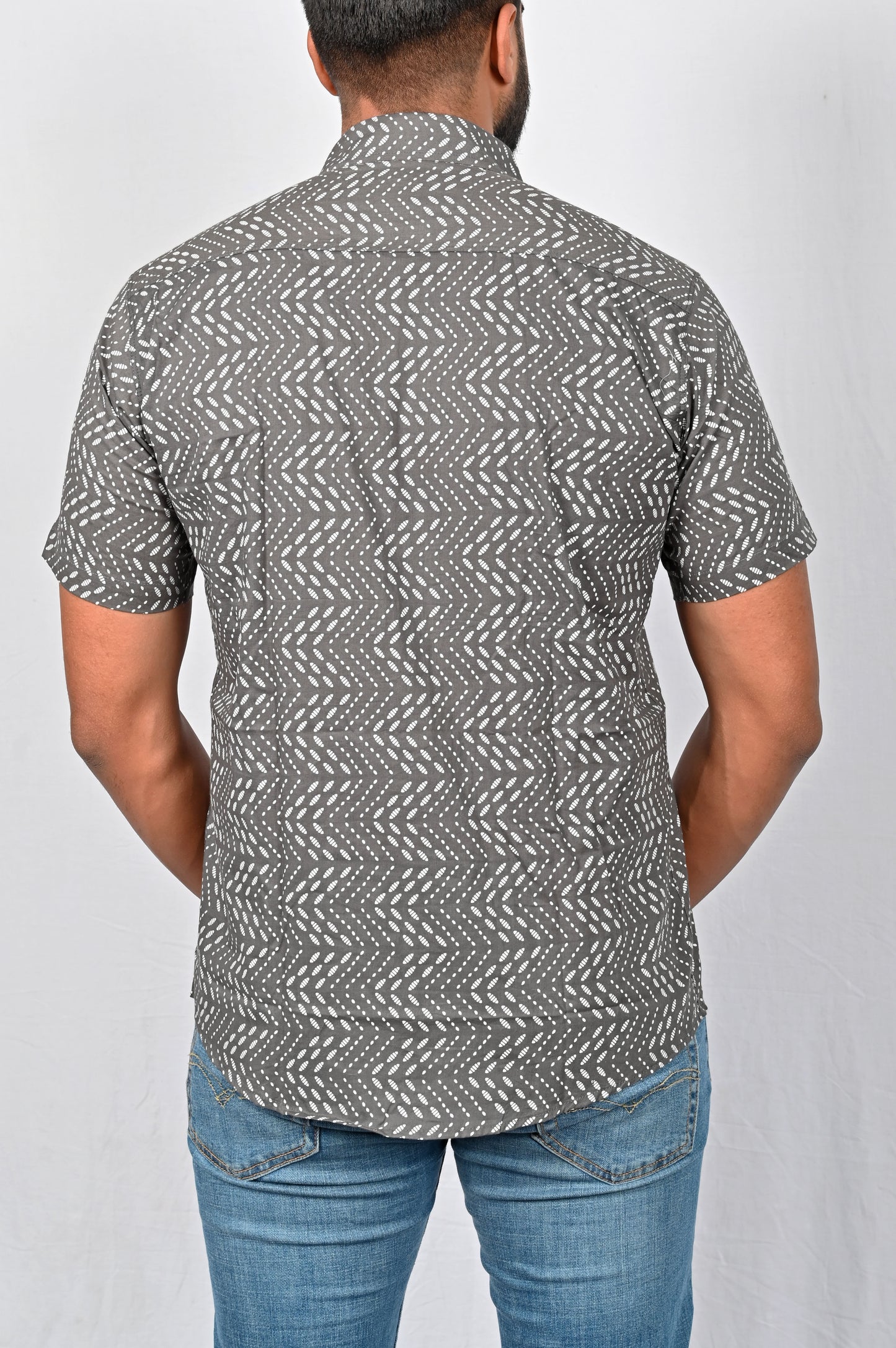 Shirt - Grey block printed