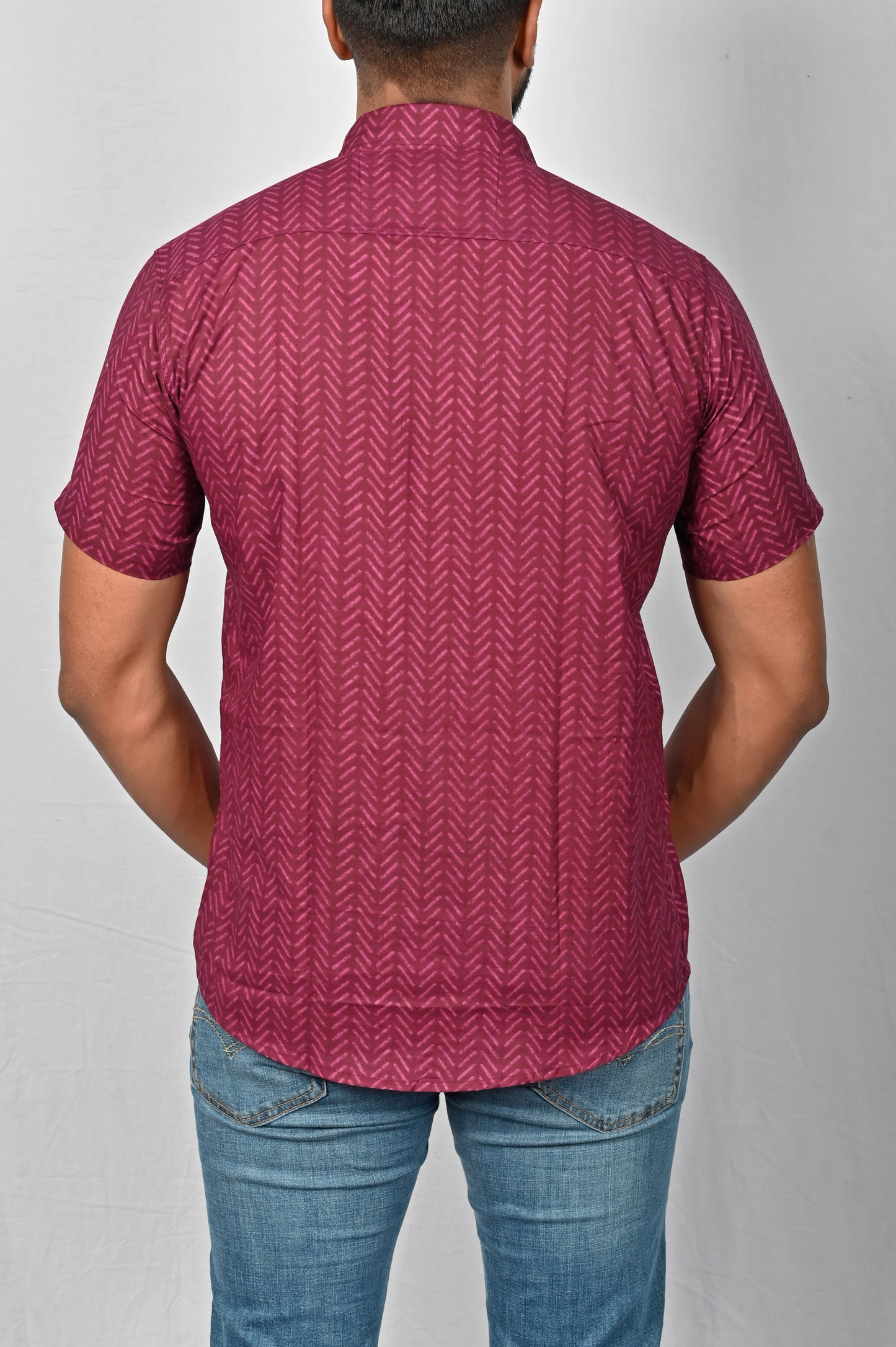 Shirt -  Maroon Block Printed