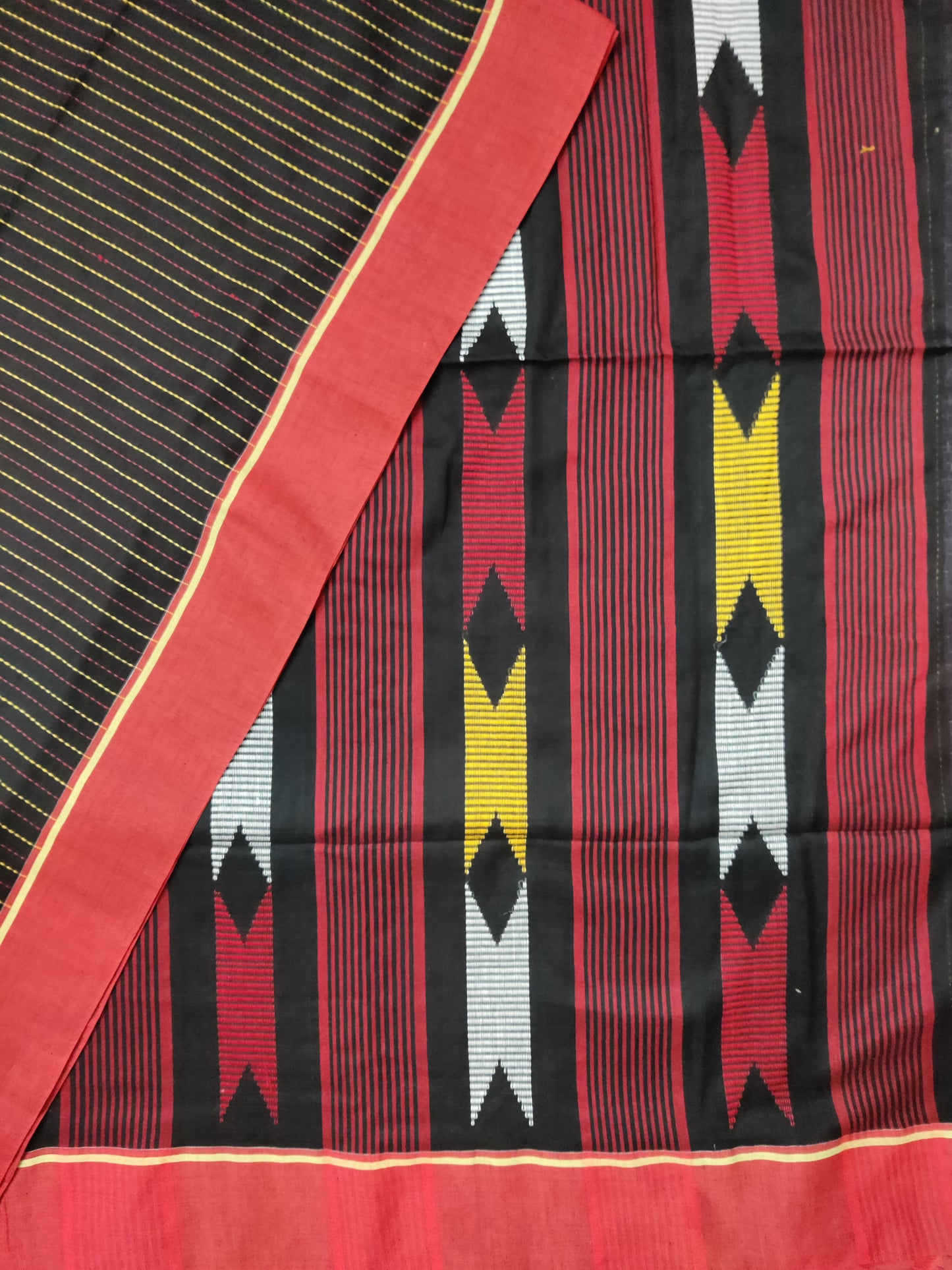 Striped mul cotton saree