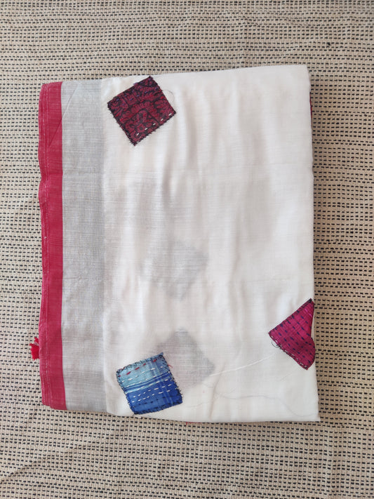 Applique Khadi Cotton Saree