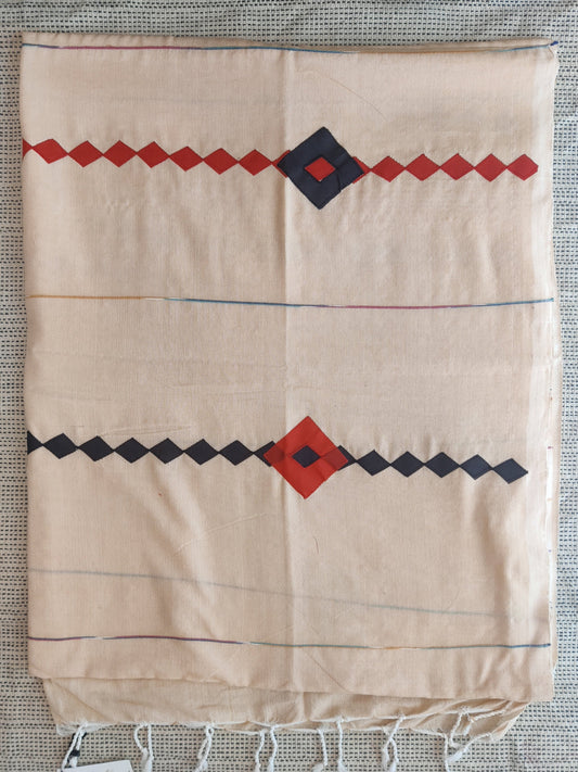 Applique Khadi Cotton Saree: