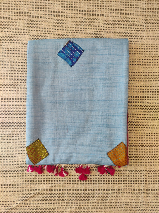 Applique Khadi Cotton Sari