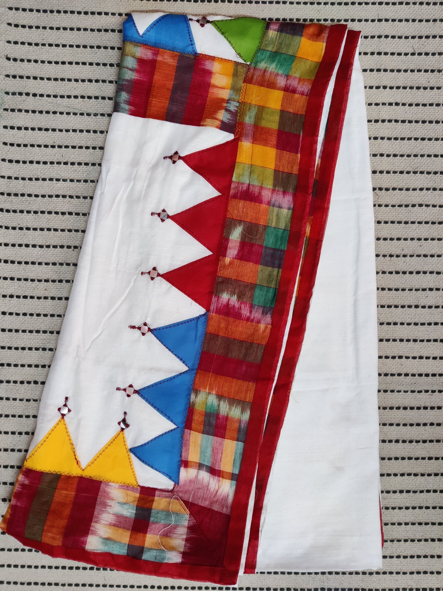 Applique Khadi Saree