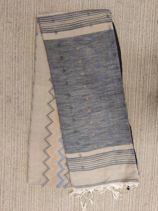 Denim Mul Cotton Saree