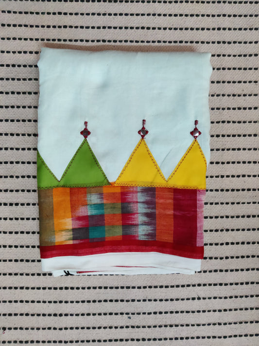 Applique Khadi Saree